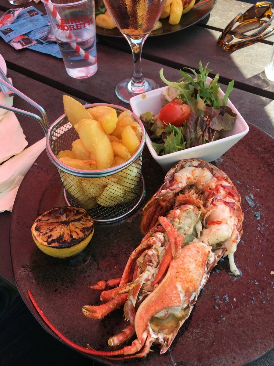 Gluten free lobster and chips, Isle of Wight